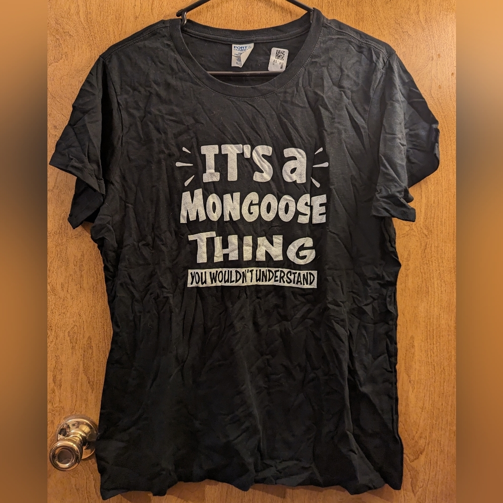 Port and Company Black "It's a Mongoose Thing" Short Sleeve T‑Shirt